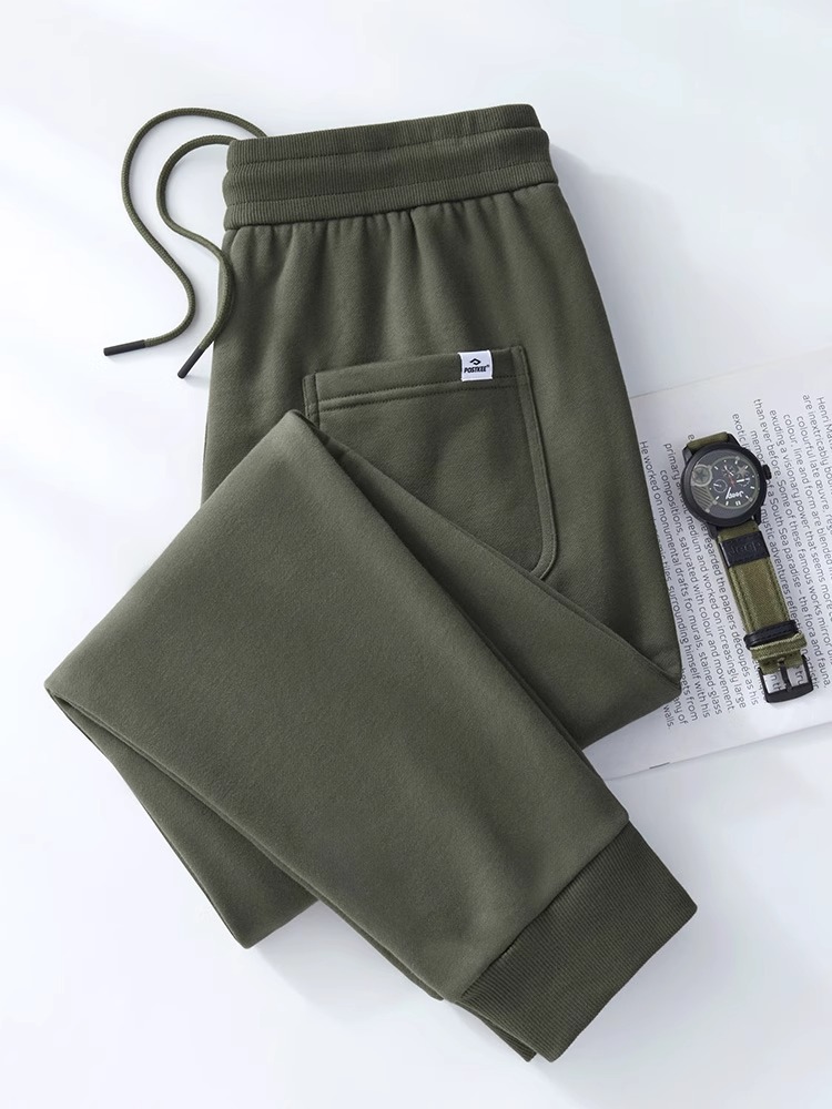 加绒卫裤男款秋冬季2025新款潮牌宽松束脚裤子针织加厚运动休闲裤