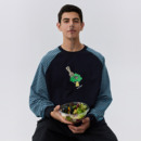 warmtrees25新款 圆领卫衣 树树脆脆乐园叉子西兰花条纹插肩薄款