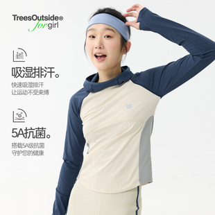 连帽长袖 girl原纱防晒透气5A抗菌易去污修身 女 for TreesOutside