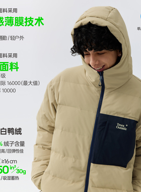 TreesOutside秋冬户外防风保暖连帽双面穿羽绒服男士2025新款外套