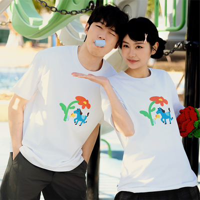 warmtrees噗噜小马系列浇灌花朵印花短袖T恤2026年新款男女同款