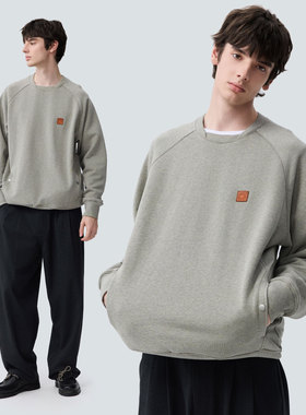 warmtrees双层错开螺纹领卫衣男2025年新款卫衣秋冬纯色卫衣