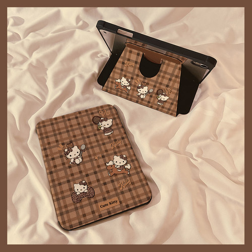 美拉德棕格KT猫适用苹果平板壳