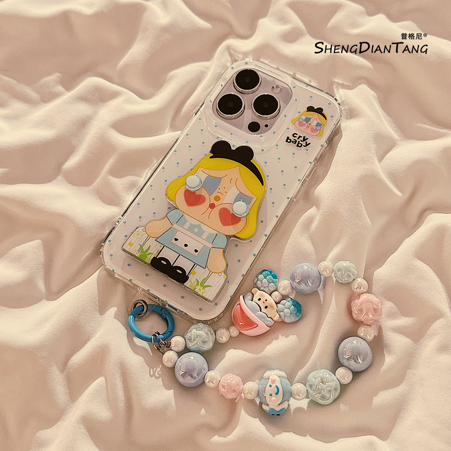 可爱女孩翻盖镜子支架适用苹果16ProMax手机壳iphone16新款15少女14创意13卡通女款15promax软硅胶保护套链条,3C数码配件,手机保护套/壳,淘宝优惠券,粉丝福利购,淘宝优惠卷