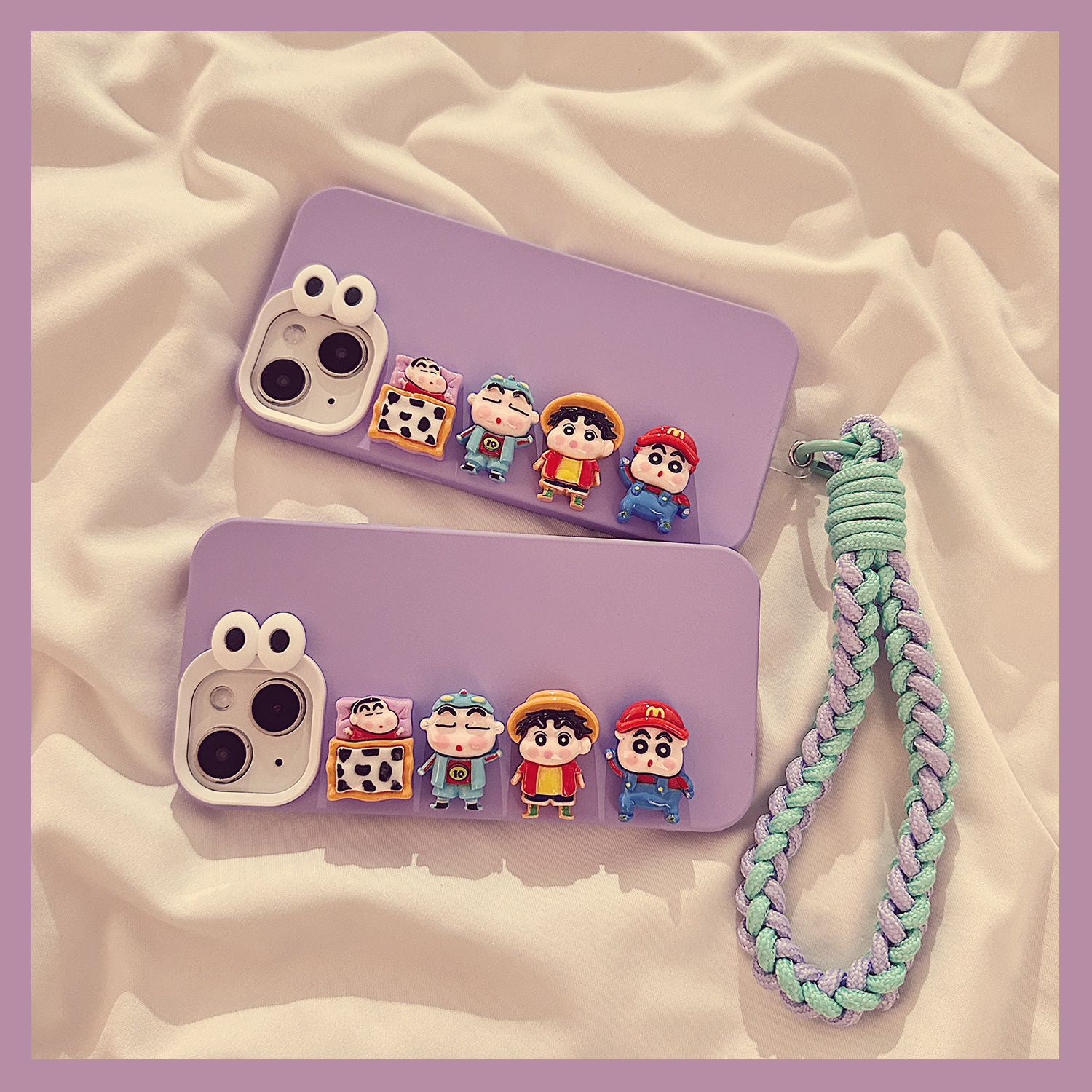 卡通小新排排站适用苹果15手机壳