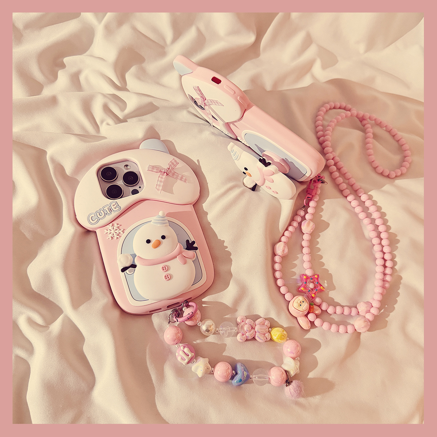 小房子雪人支架适用苹果16手机壳