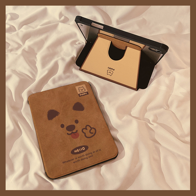 皮革可爱小狗适用苹果平板壳