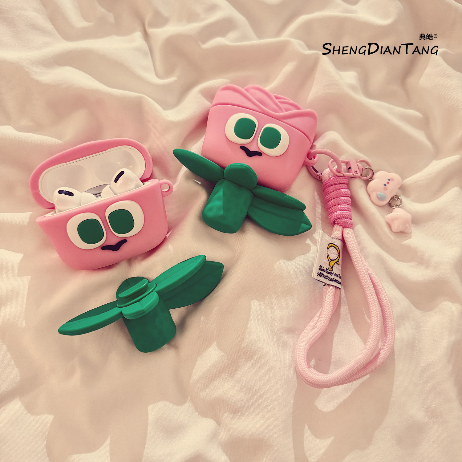 立体卡通玫瑰花表情适用苹果Airpods4保护套新款2/3代无线蓝牙耳机软壳Airpods pro创意硅胶可爱女款防摔