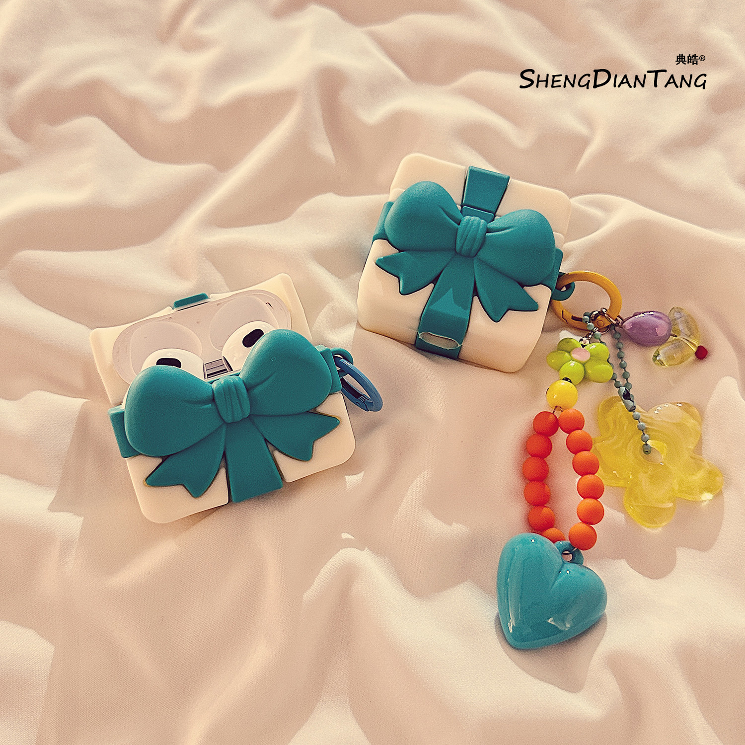 少女心立体蝴蝶结礼盒适用苹果Airpods4保护套新款2/3代无线蓝牙耳机软壳Airpods pro创意硅胶卡通女款防摔