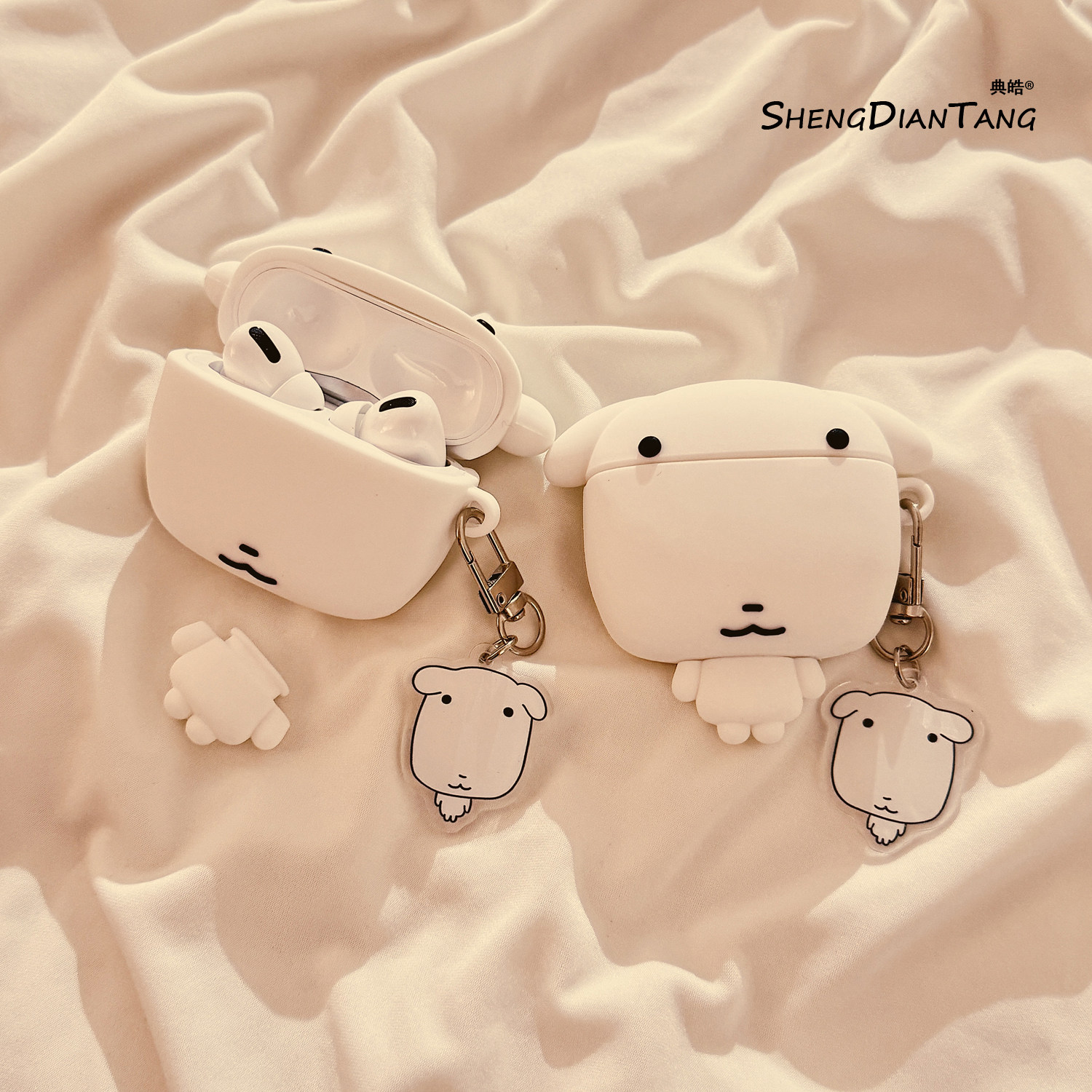 搞怪卡通可爱小白狗适用苹果Airpods4保护套新款2/3代无线蓝牙耳机软壳Airpods pro创意硅胶趣味女款防摔