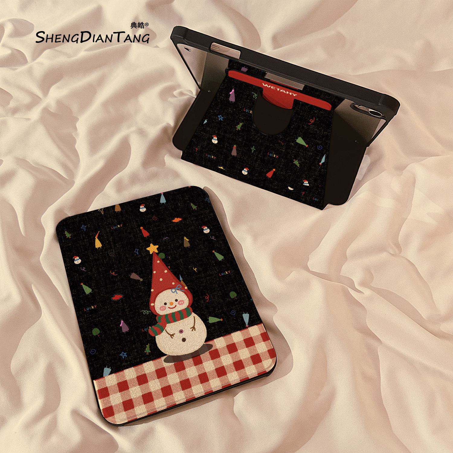 圣诞红格雪人适用苹果iPad保护壳