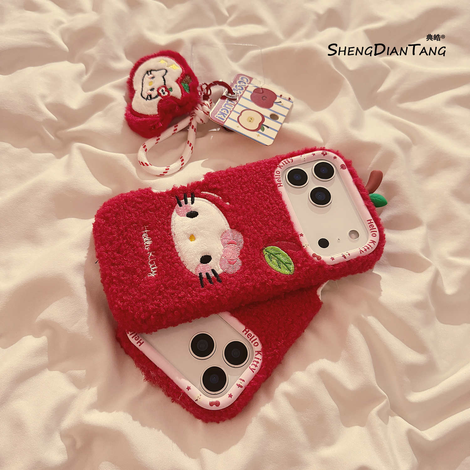 毛绒刺绣kt猫适用苹果17手机壳