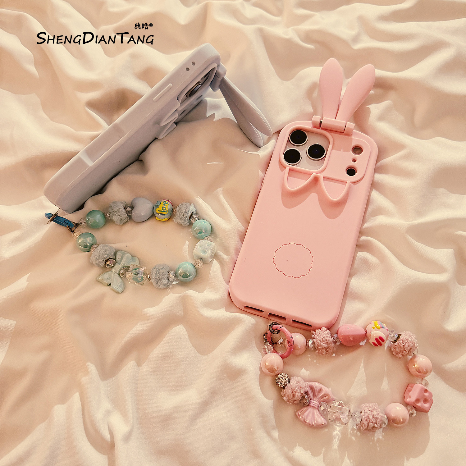 卡通兔子耳朵适用苹果17手机壳