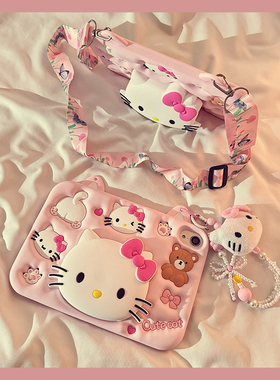 可爱少女猫咪小熊iPad10保护套2022新款适用苹果iPad789代10.2寸mini6平板Air4/5挂绳保护壳pro女软硅胶9.7寸