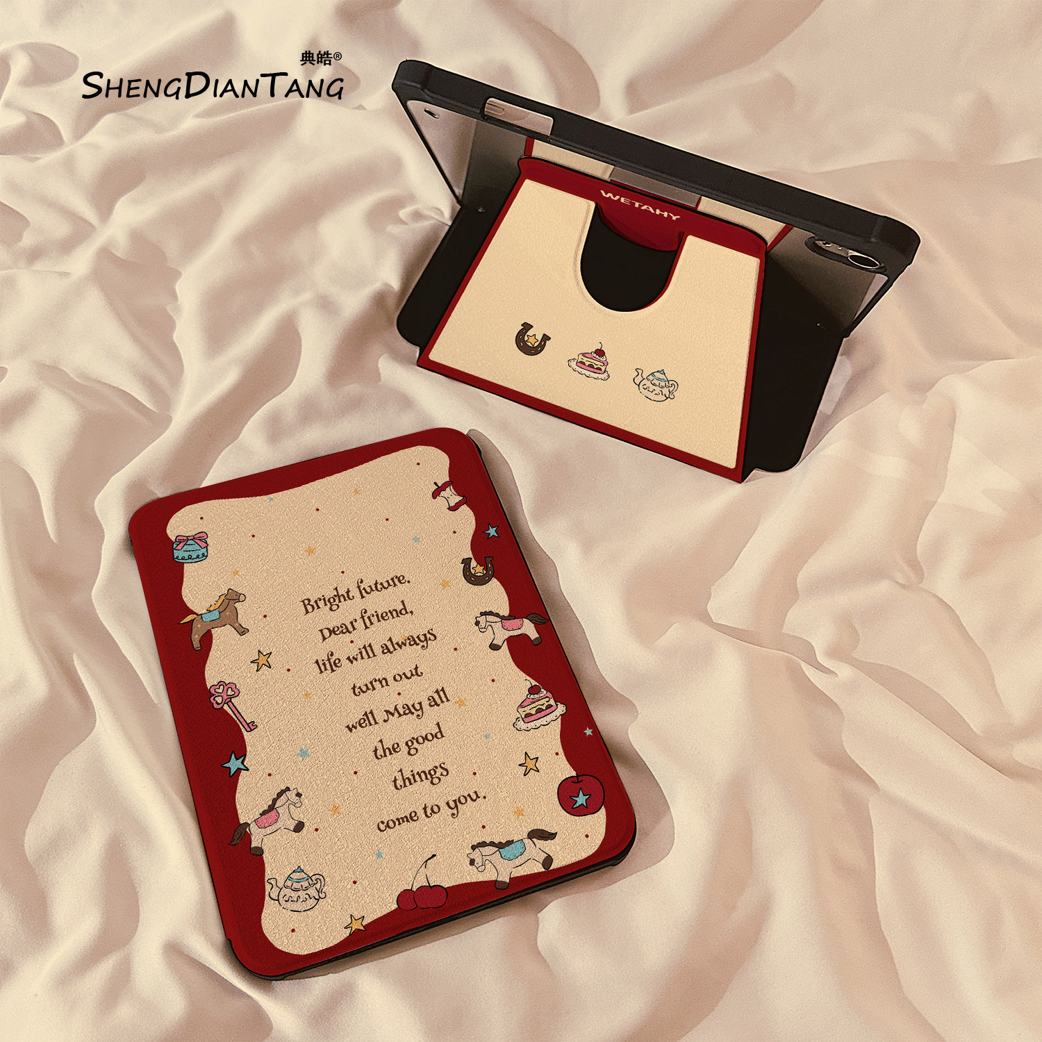 甜品蛋糕木马360旋转iPadAir7/6保护套2025新款适用苹果iPad11保护壳平板第10代Pro11寸Air5带笔槽mini7女款,3C数码配件,平板电脑保护套/壳,淘宝优惠券,粉丝福利购,淘宝优惠卷