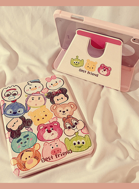 可爱动物Q版头像360度旋转iPad11保护套2025新款适用苹果iPad10代mini7平板Air6软壳5防摔pro女款11寸带笔槽