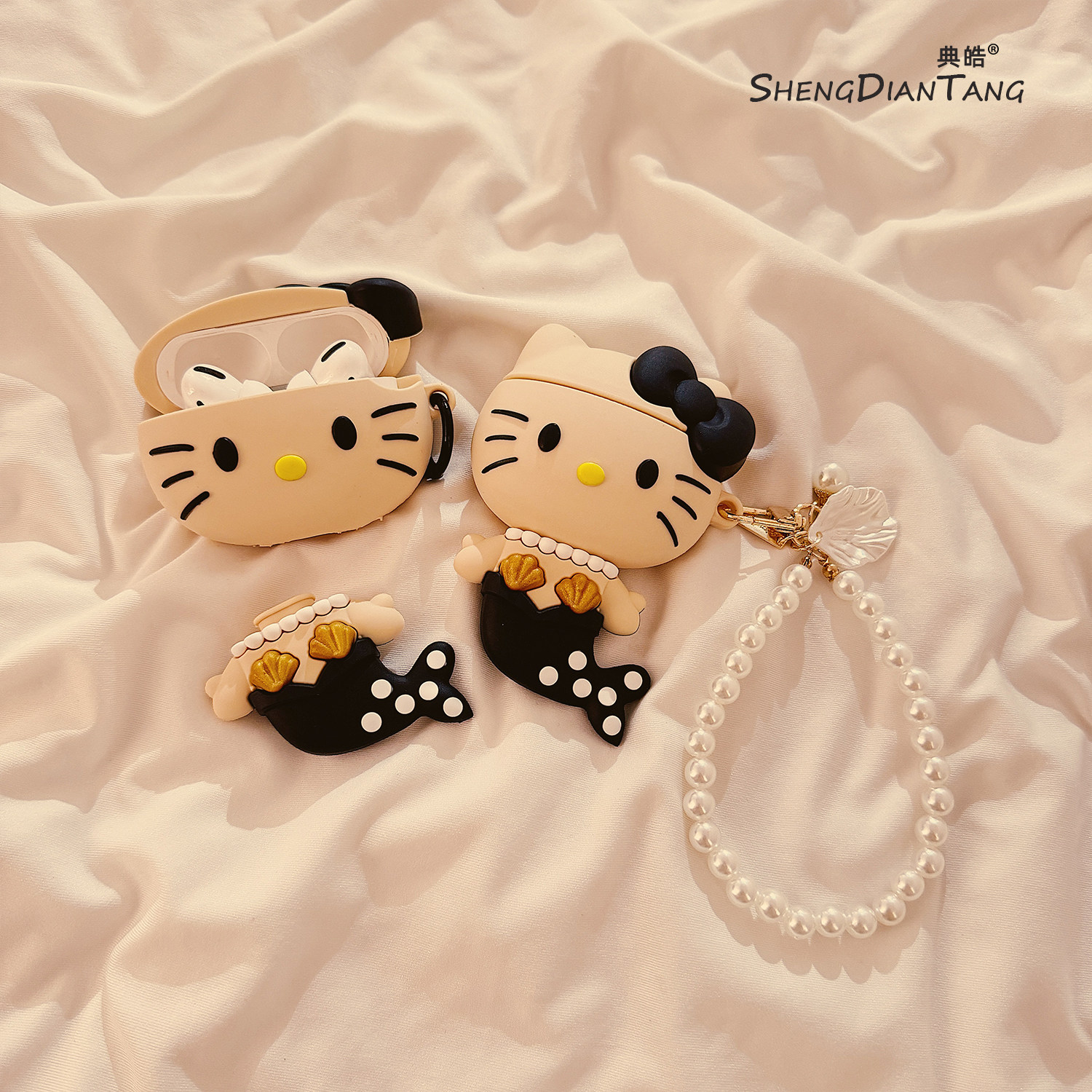 美人鱼珍珠KT猫适用苹果耳机壳