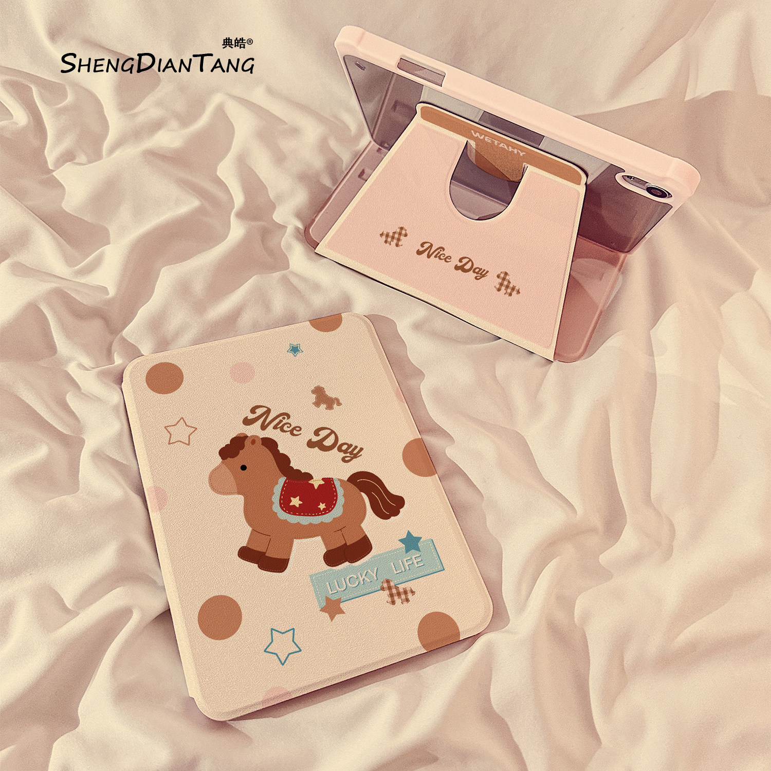 波点星星小马360旋转iPadAir7/6保护套2025新款适用苹果iPad11保护壳平板第10代Pro11寸Air5带笔槽mini7女款