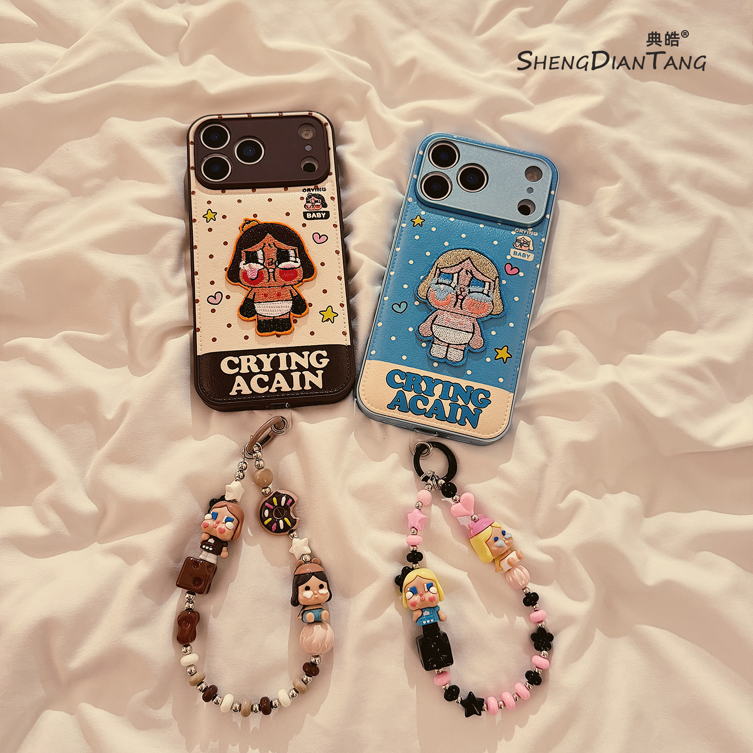 刺绣黑皮小女孩适用苹果17手机壳