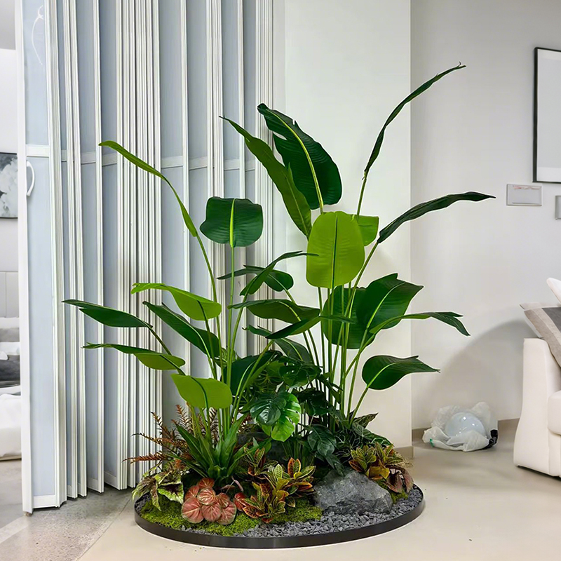 仿真植物造景组合楼梯下室