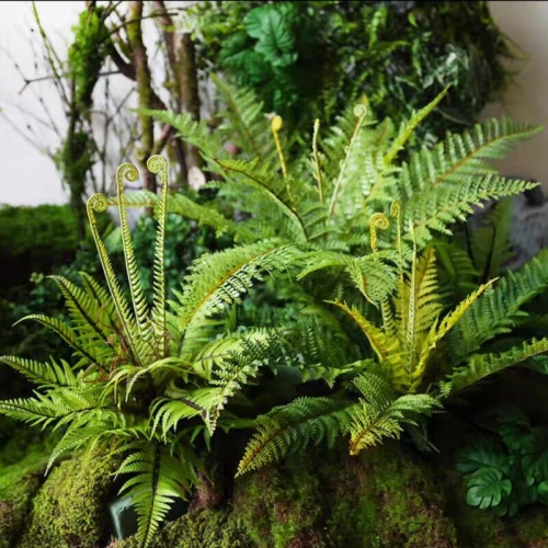 高档仿真绿色假花叶子大把束龟背室内仿生植物背景造景墙装饰摆件