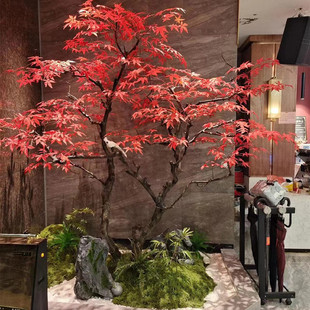 仿真红枫树大型装饰造型假树鸡爪槭景观造景橱窗落地禅意室内套装