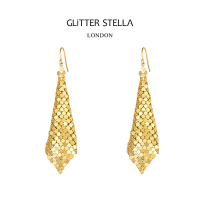 GLITTER STELLAwave复古流苏几何造型vintage磨砂感耳环