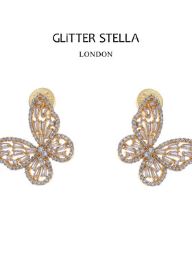 GLITTER STELLA 海伦娜闪蝶璀璨锆石耳钉