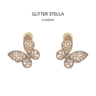 GLITTER STELLA 海伦娜闪蝶璀璨锆石耳钉