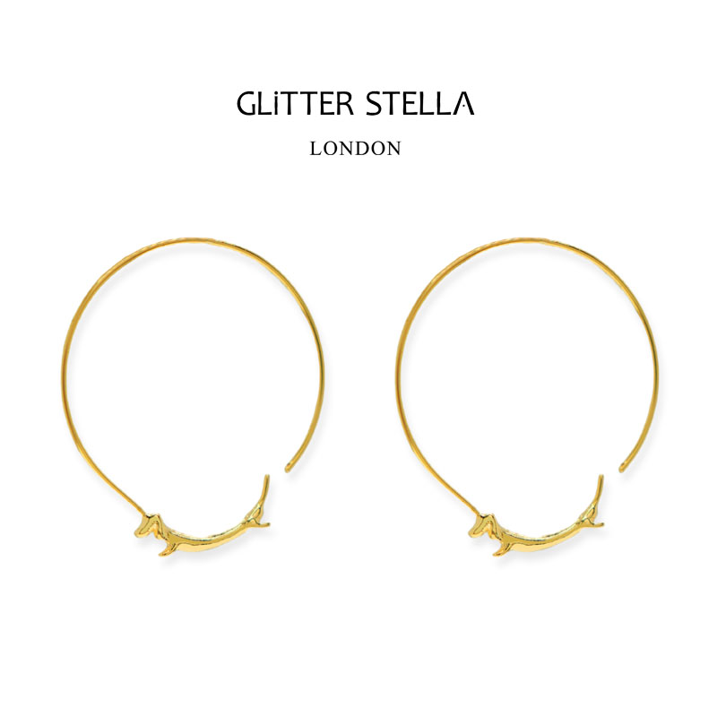 GLITTERSTELLA腊肠狗耳环英伦