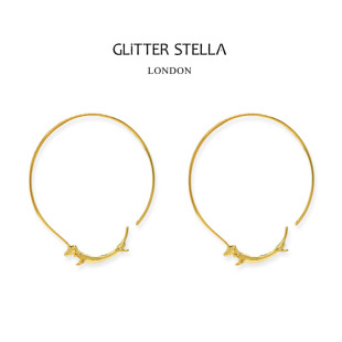 英伦俏皮 腊肠狗Circle圈圈耳环 STELLA GLITTER
