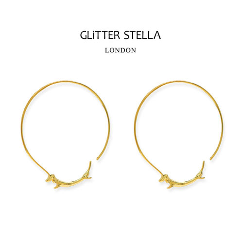 GLITTERSTELLA腊肠狗耳环英伦