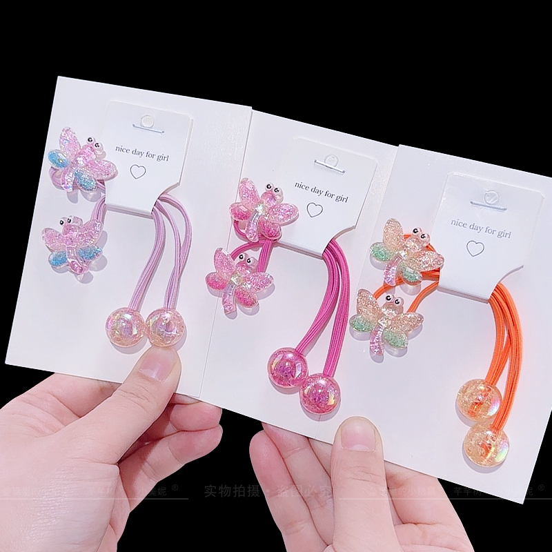 宝宝扎辫子头绳女童高弹力绕绕皮筋圆珠发绳儿童扎辫子发圈不伤发