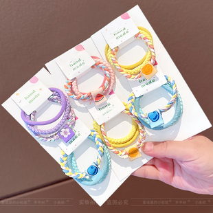 网红儿童彩色橡皮筋女童高弹力不伤发发圈皮套小女孩扎高马尾发绳