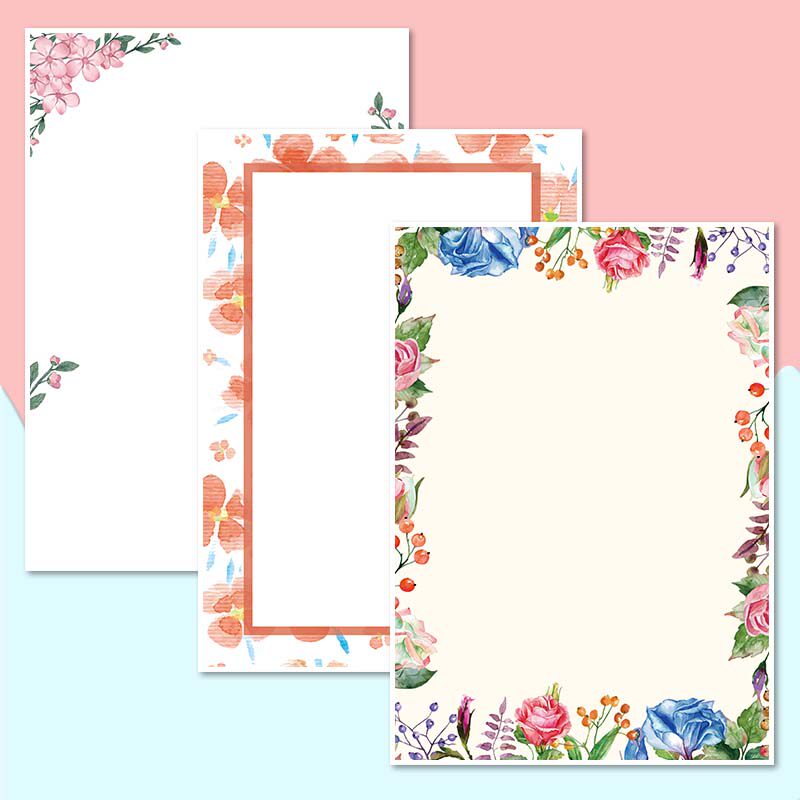 A4 컬러 레이스 단면 초안지 편지지 상큼하고 심플한 예쁜 패턴 어린이 패턴 유치원 인쇄 가능