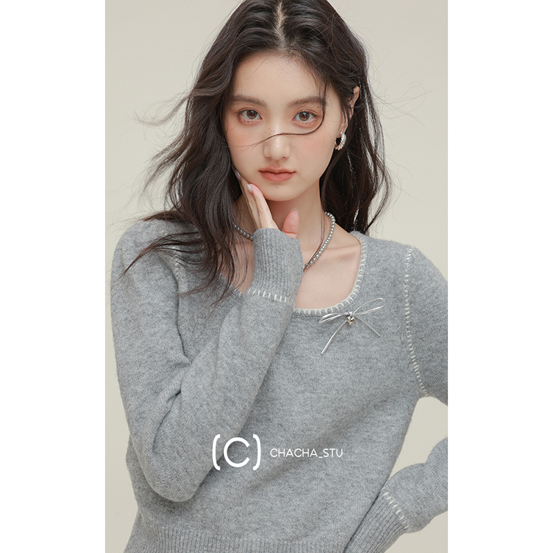 CHACHASTU缪系女孩针织衫
