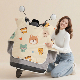 电动车挡风被冬季加绒加厚冬天防寒保暖防水电瓶车防风罩2025新款