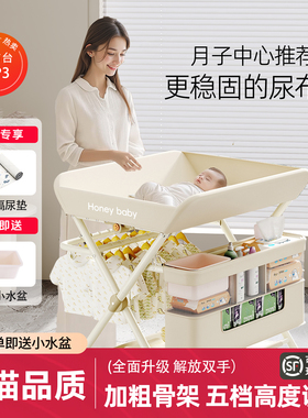 尿布台婴儿护理台新生儿换尿布抚触洗澡全包围护理台多功能可折叠