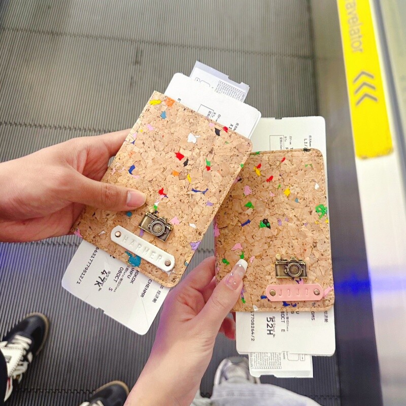 【旅行搭子】天然软木护照夹身份证收纳包证件卡包机票套行李牌
