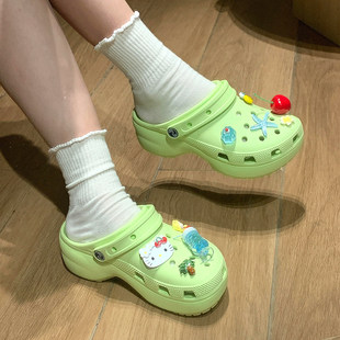 洞洞鞋鞋花配饰黑色拖鞋配件卡通ins蝴蝶结高级感可拆卸卡扣鞋扣