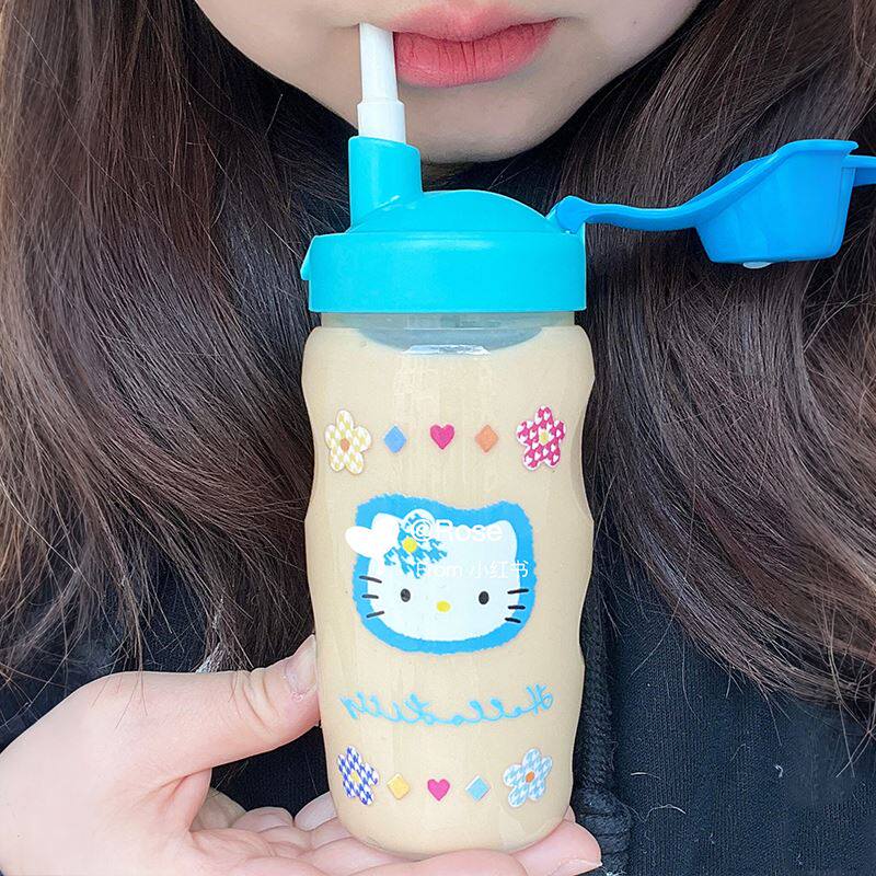 夏日冷泡杯子外出便携带盖冷萃随手杯冷泡花草果茶咖啡杯女生可爱