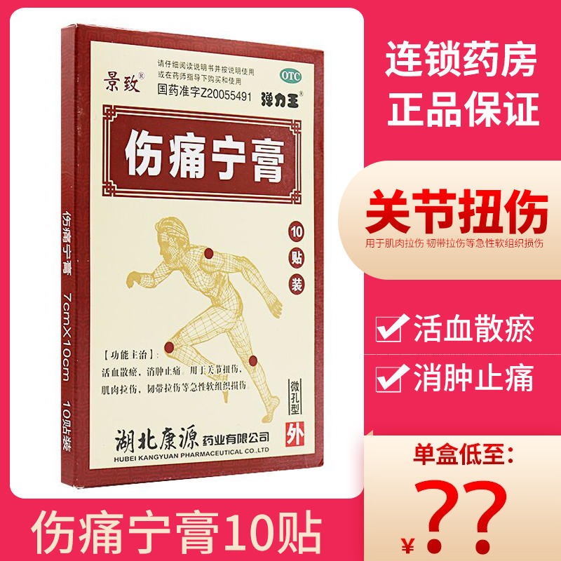 景致 康源 伤痛宁膏10片活血散淤消肿止痛关节扭伤韧带肌肉拉伤yp