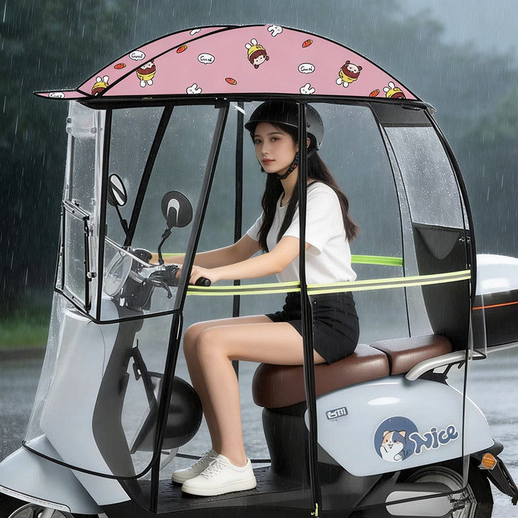 电动车遮雨棚加大加宽防晒隔热