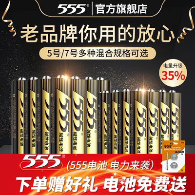 555碱性电池5号7号儿童玩具电池AA五号七号1.5V小号门锁空调电视