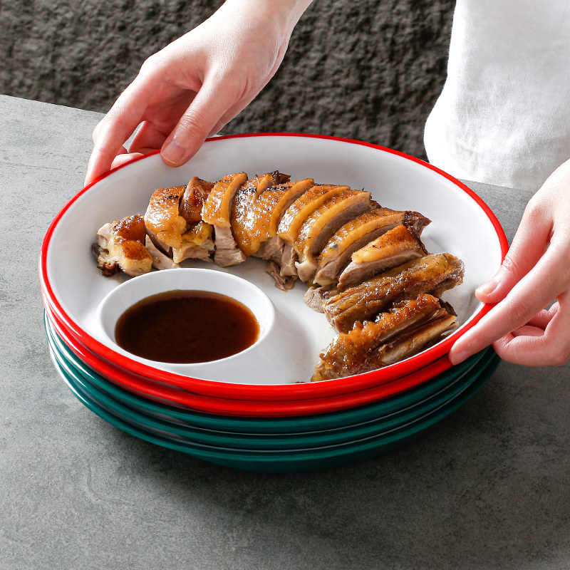 祥源美密胺餐具盘子商用水饺专用饺子盘凉菜餐盘饭店烧鸭烧鹅菜盘