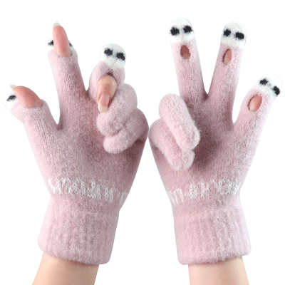 2022新款手套冬天女可爱加绒