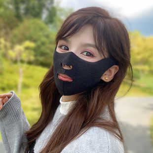 秋冬季漏鼻子漏嘴保暖口罩跑步运动专用易呼吸防风防寒高颜值面罩