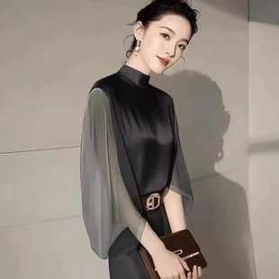 法式雪纺衬衫女长袖2025春夏季新款多巴胺气质衬衣高级感轻奢上衣