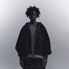 D5OVE Structure Zipper Face Mask Hoodie - Contact Black