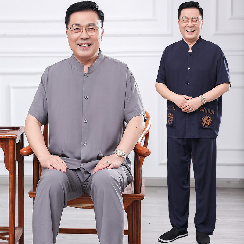 中老年人男棉绸睡衣爸爸